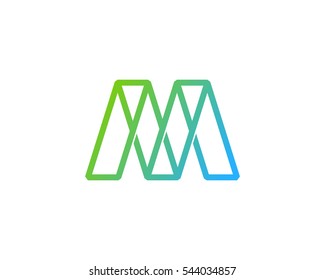 Letter M Infinity Line Logo Design Template Element