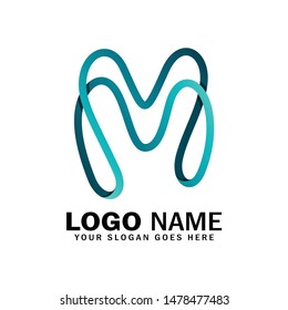 Letter M infinity logo template. Infinity, endless, unlimited symbol