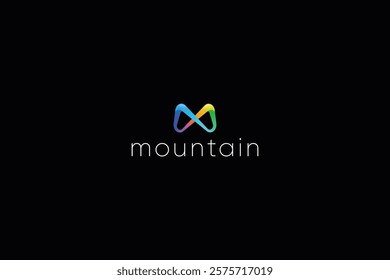 Letter M Infinity multiply 3d modern colorful mountain logo