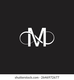 letter m infinity overlapping linked curves logo vector 