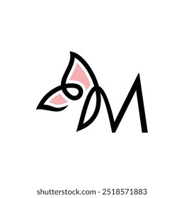 Letter M Initial Butterfly Logo Design Vector Icon Graphic Symbol Illustration