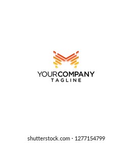letter M initial logo digital vector illustration