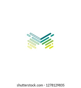 letter M initial logo digital pixel vector icon