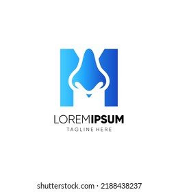Letter M Initial Nose Logo Design Vector Icon Graphic Emblem Illustration 
