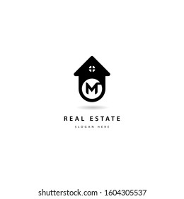 Letter M Initial Real estate logo icon template