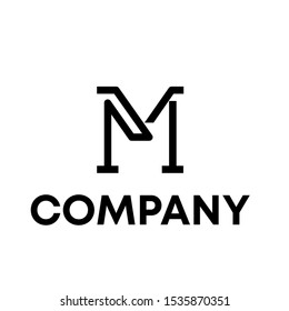 letter M initial shape vector logo