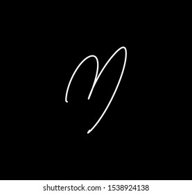 Letter M Initial Signature Handwriting Calligraphy