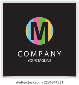 letter m initials logo with colorful circles suitable for paint logo premium elegant template vector eps 10