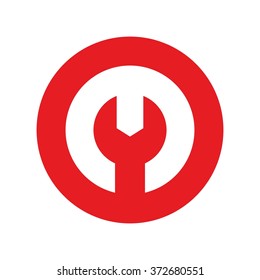 letter m inside circle logo vector.