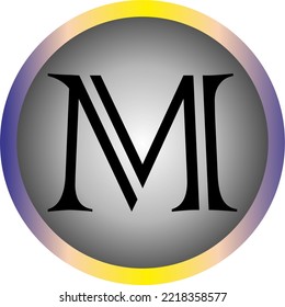 letter "M" with an interesting font and color in vector form