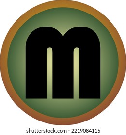letter "M" with an interesting font and color in vector form