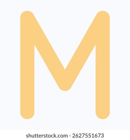 Letter M Isolated Vector Icon, Flat Style Isolated Vector Icon. 