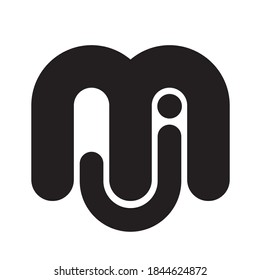 Buchstaben m und j Symbol einzeln auf Weiß