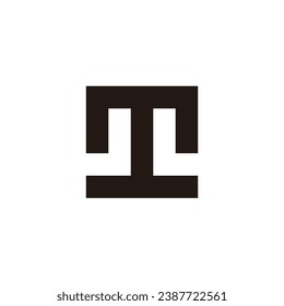 Letter m, letter J and L square geometric symbol simple logo vector