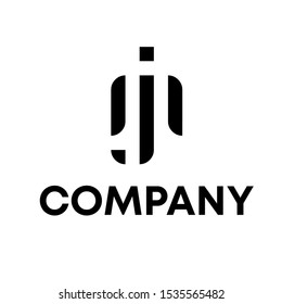 letter M J logo vector sign template