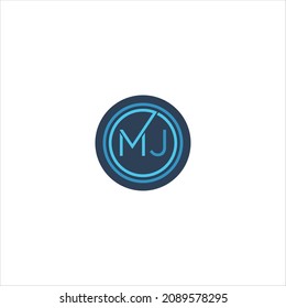 emblema de la plantilla del vector del logotipo m j de letra
