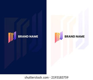 letter m and j modern logo design template