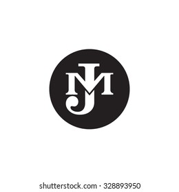 Letter M And J Monogram Circle Logo