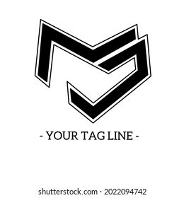 letter m and j or n and j vector for logo design and more