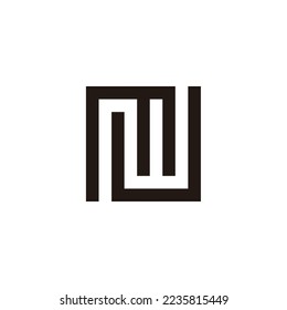 Letter m and J square geometric symbol simple logo vector