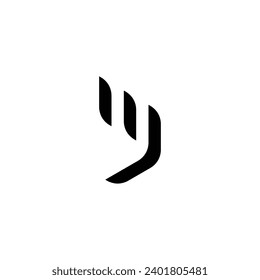 Letter m J y leaves geometric symbol simple logo vector