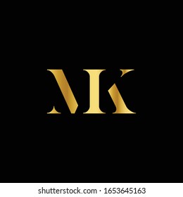 Letter M and K logo or MK initials two modern monogram symbol concept. Creative Line sign design. Graphic Alphabet Symbol for Corporate Business Identity.