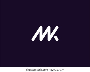 Letter M and K logo or MK initials two modern monogram symbol concept. Creative Line sign design. Graphic Alphabet Symbol for Corporate Business Identity. Vector illustration