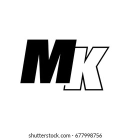 Letter M K Logo Overlapping Black Stock Vector (Royalty Free) 677998756 ...