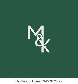 Letter M and K monogram logo design. Elegant stylish logo