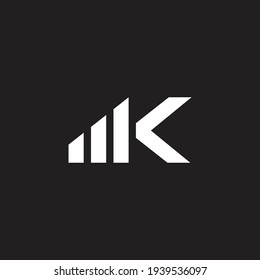 letra m k simple señal de teléfono móvil tecno logotipo vector