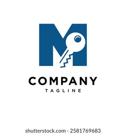 Letter M Key Logo Icon Vector