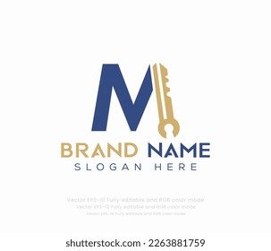 Letter M key logo vector templates 