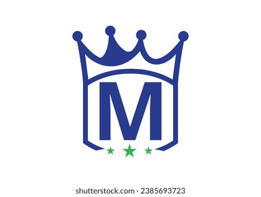 Letter M king crown Design Vector Template. letter logo icon design with king crown Template 