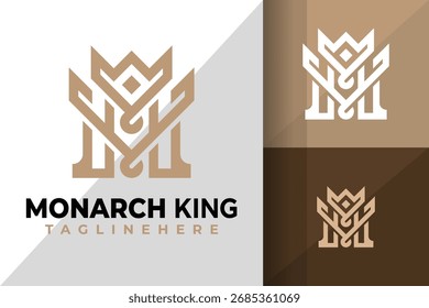 Buchstabe M King Crown Logo Symbol Vektorgrafik