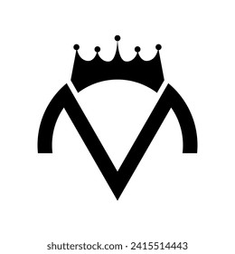 letter m king  icon logo design 