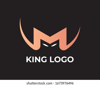 Letter M king logo design template