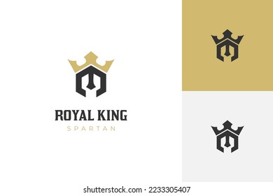 letter M with King spartan simple logo design suitable for game developer or e-sport team identity