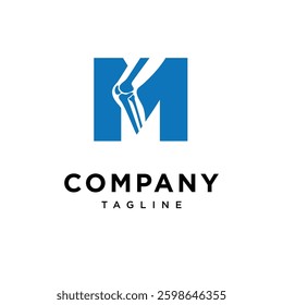 Letter M Knee Surgery Bone Logo Icon Vector