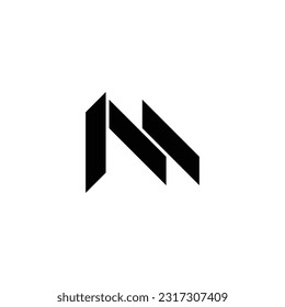 Cuchillos de letras m, simple, símbolo geométrico simple vector logo