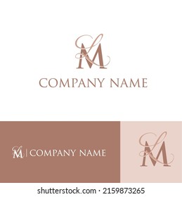 Letter M With Letter L Cursive Logo Design. Initial Logo For Any Company Or Business.