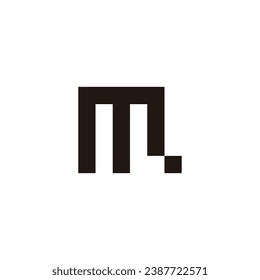 Letter m L dot geometric symbol simple logo vector