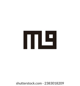 Letter M, L and g square geometric symbol simple logo vector