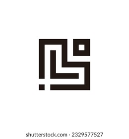 Letter M, L and o dot geometric symbol simple logo vector