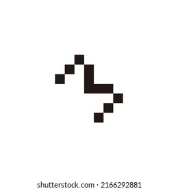Letra M y símbolo geométrico cuadrado tipo simple vector de logotipo
