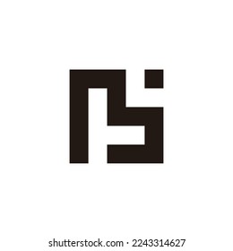 Letter M and L square geometric symbol simple logo vector