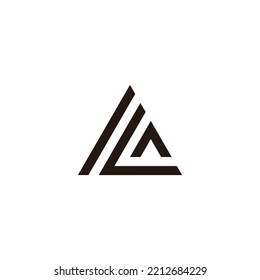 Buchstaben M, L und ein geometrisches Symbol mit einfachem Logo, Vektorgrafik