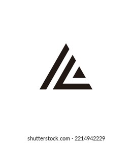 Letter M and L triangle geometric symbol simple logo vector
