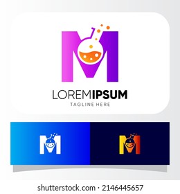 Ilustración gráfica del icono del vector del logotipo M Lab de la letra 