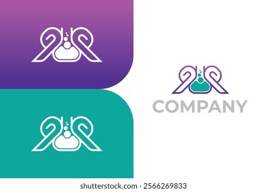 Letter m lab logo, modern lab logo, health lab logo