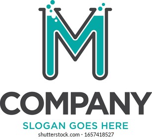 Letter M Lab Logo Template Design Vector, Tube, Emblem, Concept Design, Creative Symbol, Icon

